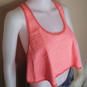 NWOT KIMCHI BLUE CROPPED TOP BRIGHT ORANGE LINEN